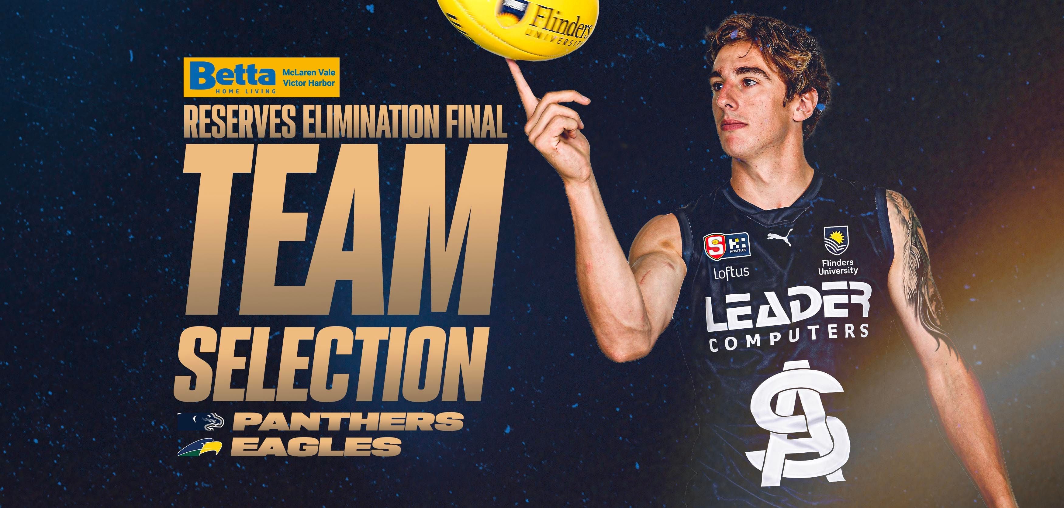 BETTA Team Selection: Reserves Elimination Final v WWT BETTA Team Selection: Reserves Elimination Final v WWT